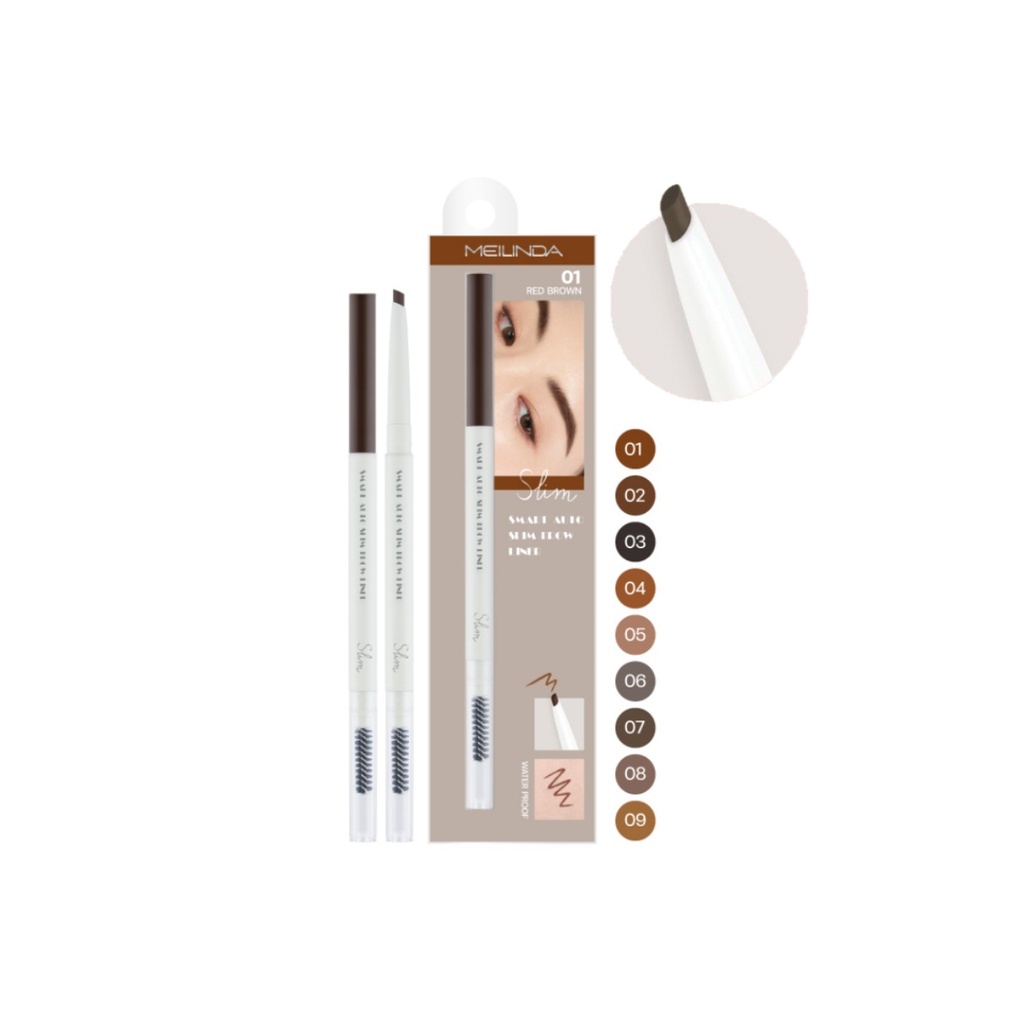 MEI LINDA SMART AUTO SLIM BROW LINER (MC3123) : meilinda เมลินดา สมาร์ท ออโต้ สลิม บราว ดินสอเขียนคิ้วสลิม x 1 abcmall – โปรปัง