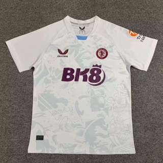 เสื้อกีฬาแขนสั้น ลายทีมชาติฟุตบอล Aston Villa Away Club 23-24 ไซซ์ S-XXL ชุดเยือน สําหรับผู้ชาย