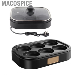 Macospice 6 Holes Electric Egg Frying Pan Nonstick Breakfast Pot Multifunctional Maker Hamburger Pancake Making Machine