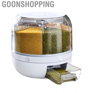 Goonshopping Grains Separate Storage Box  Good Sealing PP Damp Proof Rotating Rice Bucket for Kitchen