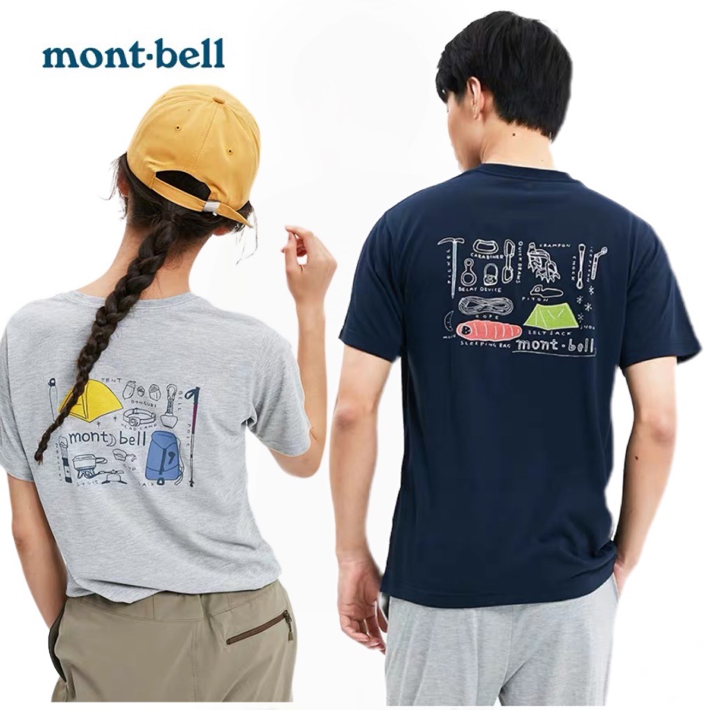 Montbell's เสื้อยืดแขนสั้น ผ้าฝ้ายแท้ เหมาะกับการเดินทาง ตั้งแคมป์กลางแจ้ง สําหรับผู้ชาย และผู้หญิง