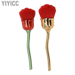 Yiyicc Rose Flower Nail Brush Multi Purpose Ergonomic Handle Thickened Die Cast Nylon  for Setting