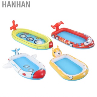 Hanhan Inflatable Sprinkler Pool  Rounded Edges Kids Splashing Fountain Toys Breakage Resistant for Backyard