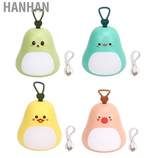 Hanhan Cartoon Bedside Lamp  Decorative Energy Saving Eye Protection 3 Gears Cute Night Light USB Charging with Lanyard for Kids Bedroom