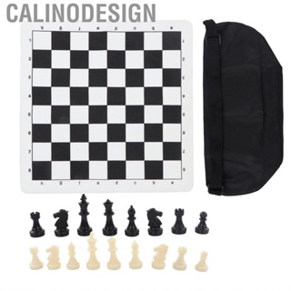 Calinodesign Chess Game Board Set Portable Travel Bottom  Slip with A Storage Bag for Family Gatherings Camping