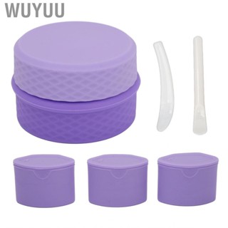 Wuyuu Empty Silicone  Jar Refillable Leakproof Purple Travel Makeup Containers Set 3 Dispensers 82ml Container with