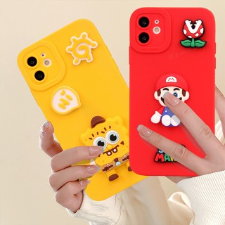 เคสซิลิโคนนิ่ม ลายการ์ตูนสพันจ์บ็อบ 3D สําหรับ iPhone 11 12 13 14 15 Pro MAX Plus Mini X XR XS MAX 6 S 7 8 Plus SE 2020 11Pro 13Pro 15Pro