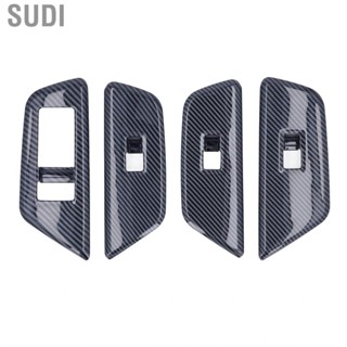 Sudi 4PCS Window Lifter Cover  Carbon Fiber Style Smooth Surface Decoration Trim Fit For VW ID.6X 2021 2022 Car Covers