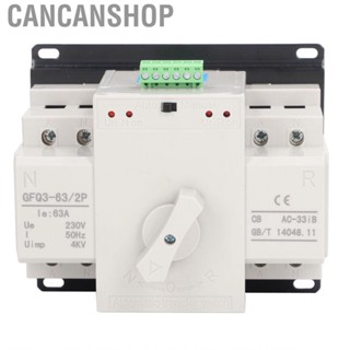 Cancanshop Generator Changeover Switch Dual Power Short Circuit Protection AC230V 63A Automatic for Stores