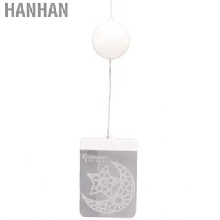 Hanhan Eid Ramadan Night Lights Embedded  Light Strips Window 3D Moon and Star Warm Acrylic for Room