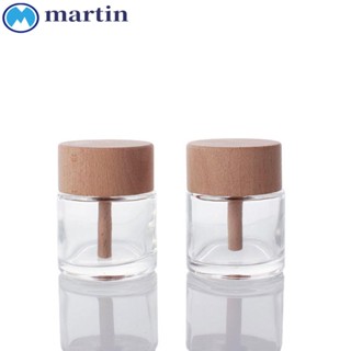 Martin ขวดน้ําหอมอโรมาเทอราพี แบบใส พร้อมฝาไม้ ขนาดเล็ก DIY สําหรับตกแต่งบ้าน รถยนต์