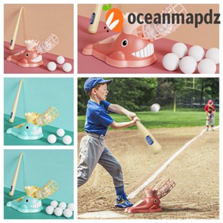 Oceanmapdz หนังสติ๊กเบสบอล, ตัวปล่อยเท้าเบสบอล แบบโต้ตอบ สีฟ้า, ตัวปล่อยเท้า สีชมพู ABS สําหรับผู้ปกครอง และลูก|กลางแจ้ง / ในร่ม