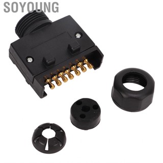 Soyoung AU Plug 7 Pin Flat Trailer 12V Durable ABS Copper Male Connector