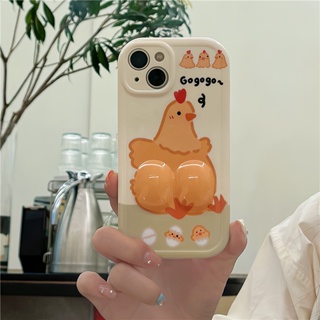 เคสโทรศัพท์มือถือ ซิลิโคน กันกระแทก ลายการ์ตูนไก่ไข่น่ารัก สร้างสรรค์ สําหรับ Iphone 13 12 11 14 pro max 13ProMax 11 12ProMax 14Pro