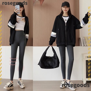 Rosegoods1 กางเกงเลกกิ้ง เอวสูง ผ้าฝ้ายแท้ แบบนิ่ม เนื้อแมตต์ ยืดหยุ่น แฟชั่นฤดูหนาว สําหรับผู้หญิง