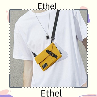 Ethel1 กระเป๋าคาดอก กระเป๋าสะพายไหล่ ผ้าแคนวาส ขนาดเล็ก น้ําหนักเบา สําหรับใส่โทรศัพท์มือถือ เหมาะกับการพกพาเดินทาง