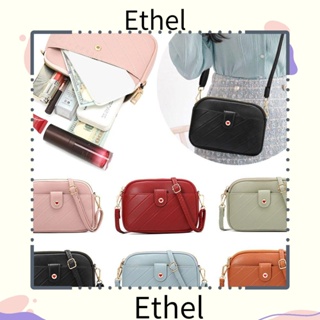 Ethel1 กระเป๋าสะพายไหล่ สะพายข้าง หนัง Pu ทรงหัวใจ ทรงสี่เหลี่ยม มีซิป สีพื้น สําหรับผู้หญิง