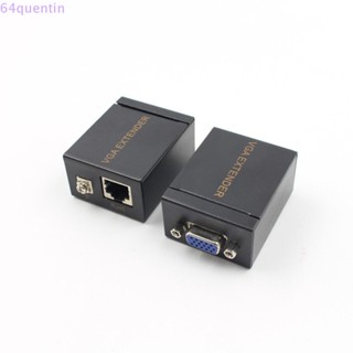 Quentin VGA Extender 60m, เครื่องส่งสัญญาณ VGA ถึง RJ45, อะแดปเตอร์รับสัญญาณขยาย ติดตั้งอย่างรวดเร็ว สําหรับคอมพิวเตอร์ / โปรเจคเตอร์ / โทรทัศน์ / แล็ปท็อป