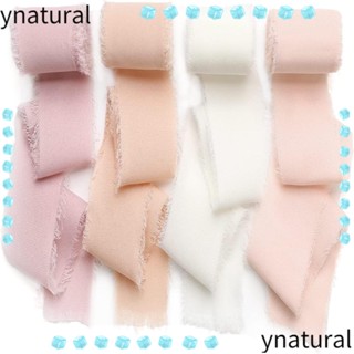 Ynatural ริบบิ้นผ้าชีฟอง สีขาว แฮนด์เมด 20 หลา