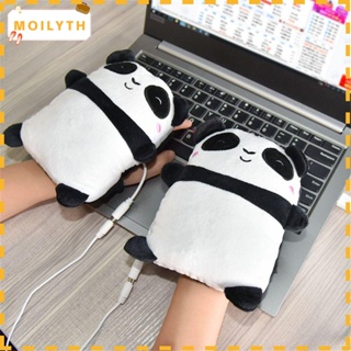 Moilyth ถุงมือทําความร้อนไฟฟ้า น่ารัก ชาร์จ USB ฤดูหนาว เครื่องอุ่นมือ