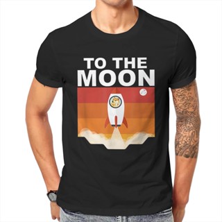 【พร้อมส่ง】เสื้อยืดแขนสั้น ผ้าฝ้าย พิมพ์ลาย Dogecoin To The Moon สไตล์ฮิปฮอป สตรีท ฮาราจูกุ สําหรับผู้ชาย