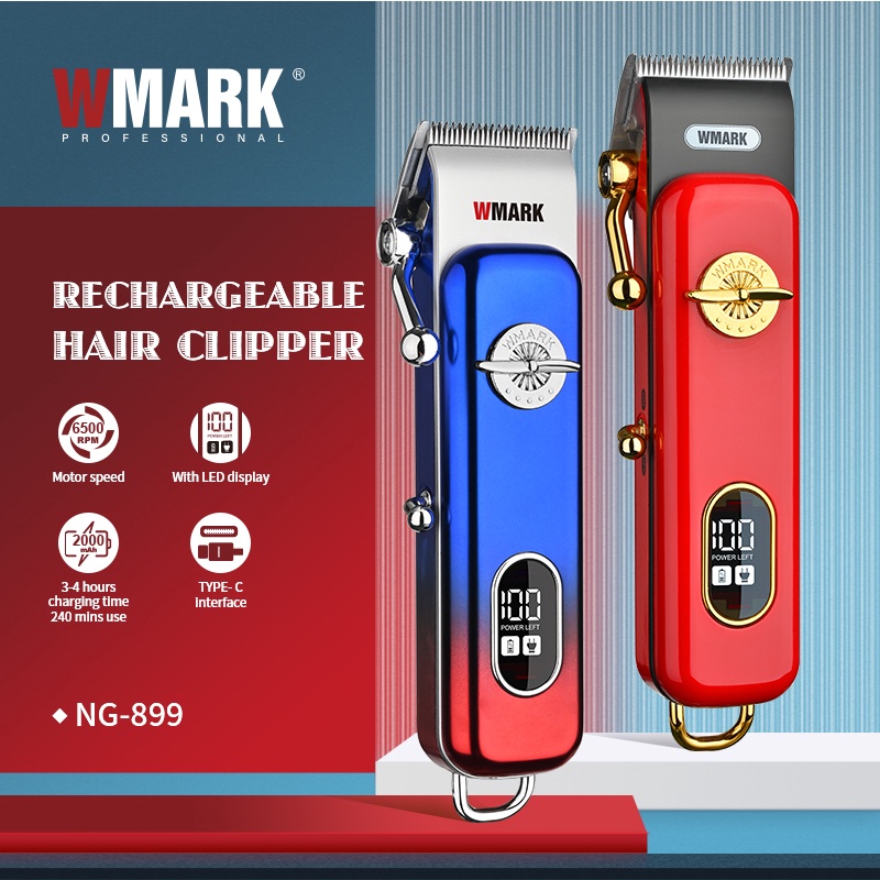WMARK 6500RPM NG-899 ผมClipperผมTrimmer Professionalชาร์จClipperพร้อมจอแสดงผลLED