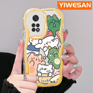 เคสโทรศัพท์มือถือ ซิลิโคนใส กันกระแทก ลายการ์ตูนสัตว์น่ารัก สีครีม สําหรับ Xiaomi MI Redmi Note 11 11s Poco M4 Pro 4G