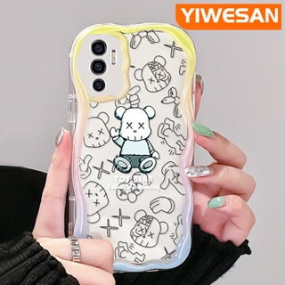 เคสโทรศัพท์มือถือ ซิลิโคนใส กันกระแทก ลายการ์ตูนหมี สีครีม แฟชั่น สําหรับ VIVO V23E 4G V23E 5G V23 Pro V23i 5G S12 5G Y75