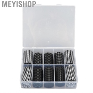 Meyishop 1 Box Black White Plaid Nail Art  Simple Stylish DIY