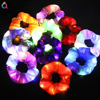 Spot second hair# Qiyue LED large intestine hair ring shiny color Ding will shine hair rope womens hair tie hair band headline luminous light hair accessories 8.cc