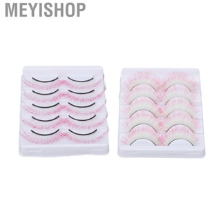 Meyishop Colored Fake Eyelashes Reusable 5 Pairs False Lashes for Halloween Party Stage Performance