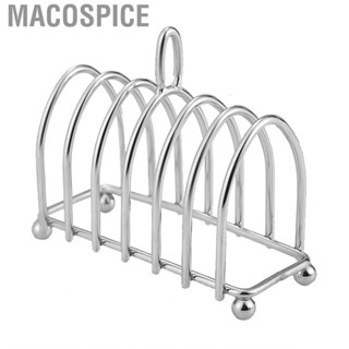 Macospice 6 Slice Toast Rack  Bread Holder Easy To Clean Portable Handle Stainless Steel Durable Rustproof for Bakeries