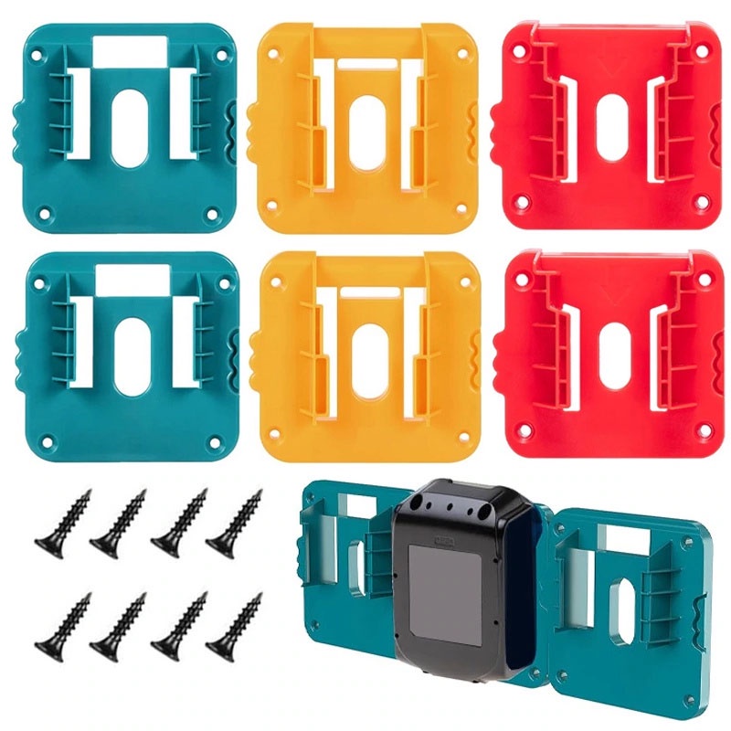 5pcs แบตเตอรี่ชั้นเก็บสําหรับ Makita/Milkwaukee/Dewalt 18V 20V Li-ion แบตเตอรี่ผู้ถือ Wall Mounts จอแสดงผลแขวน Dock Buckle