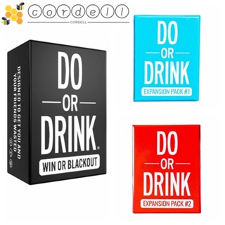 Cordell การ์ดเกม Do or Drink Party 175 Challenges Black Do or Drink Date Night Blue 350 ใบ