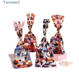 Twinkle ถุงขนม ลายฟักทองฮาโลวีน สําหรับใส่คุกกี้ ปาร์ตี้ 50 ชิ้น