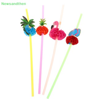 Newsandthen หลอดดูดค็อกเทล ผลไม้ 3D พลาสติก 20 ซม. สําหรับตกแต่งปาร์ตี้ บาร์ 50 ชิ้น