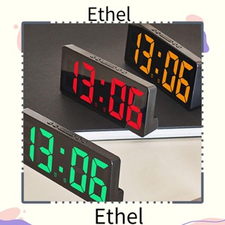 Ethel1 นาฬิกาปลุกดิจิทัล LED มีไฟแบ็คไลท์ บอกอุณหภูมิ และปฏิทิน