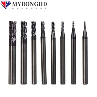 Myronghd Endmill ดอกกัดคาร์ไบด์ อัลลอย คุณภาพสูง 1 1.5 2 2.5 3 4 5 6 มม. 4 ฟลุต