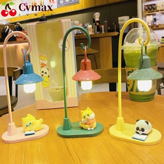 Cvmax โคมไฟตั้งโต๊ะ Led ลายการ์ตูนน่ารัก ป้องกันดวงตา สไตล์เรโทร สําหรับข้างเตียงนอน