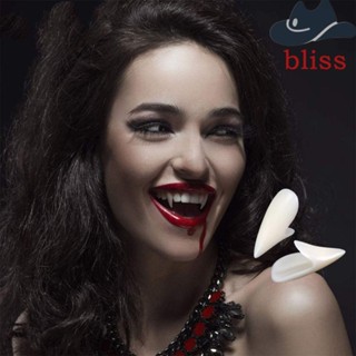 Bliss เขี้ยวเรซิ่นปลอม พร้อมกาว สําหรับตกแต่งฟันปลอม 1 คู่