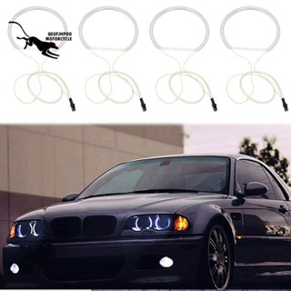 Qeufjhpoo ชุดแหวนไฟหน้า LED CCFL CCFL สีขาว สําหรับ BMW E36 E46 E39 E38 4 ชิ้น