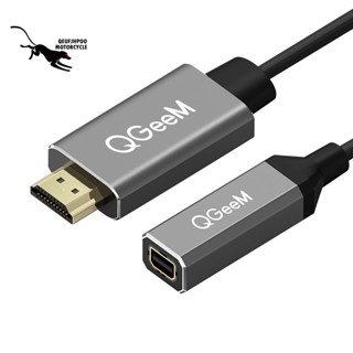 Qeufjhpoo QGeeM อะแดปเตอร์แปลงสายเคเบิ้ล HDMI Single to Mini DP UHD 4K@30Hz Plug and Play สําหรับ PC Laptop