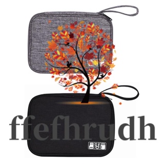 Ffefhrudh กระเป๋าเก็บสายเคเบิล หูฟัง โทรศัพท์มือถือ สีเทา 1 ชิ้น