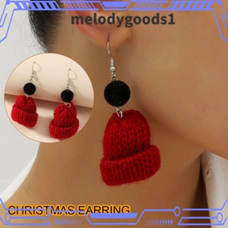 Melodygoods1 เครื่องประดับต่างหู ผ้าวูล ลายคริสต์มาสน่ารัก