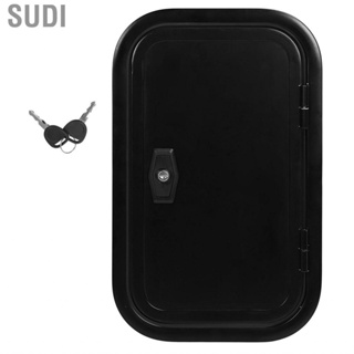 Sudi RV Baggage Door Black Heavy Duty Square Rounded Corners With Flat Lock and Keys for Camper