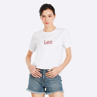 LEE เสื้อยืดแขนสั้นผู้หญิง รุ่น LE S223WTSSS70 สีขาว ลี เสื้อยืดแขนสั้น เสื้อผ้าผู้หญิง