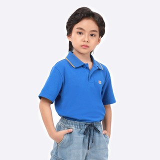 LEE KIDS เสื้อยืดโปโลเด็กผู้ชาย คอลเลคชั่น Mini Artist ทรง REGULAR รุ่น LK S323BPOLN11 สีฟ้า