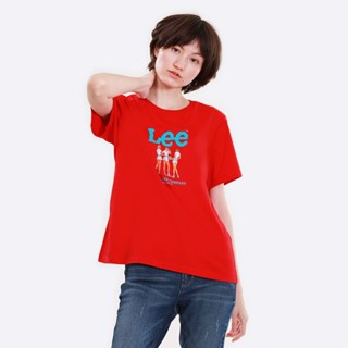 LEE เสื้อยืดแขนสั้นผู้หญิง รุ่น LE L2021135 สีแดง เสื้อยืดแขนสั้น เสื้อผ้าผู้หญิง