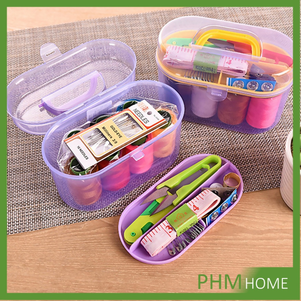 DIY อุปกรณ์เย็บผ้า ด้าย เข็ม ครบเซ็ท ขนาดพกพา คละสี Sewing set