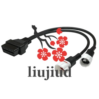 Liujiud สายเคเบิลสแกนเนอร์ OBD 2 in 1 เป็น OBD2 สําหรับ Yamaha 3Pin + 4Pin